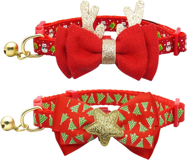 2 - Pack Christmas Cat Collar Set - Pet Jungle